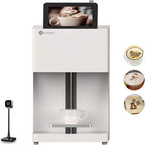 Coffee Latte Art Machine EB-FC1 Food-Grade Coffee Printer Customized Multi-Color Pictures Printing, DIY Personalized Decoration Cake Printer for Cafes Bars, Color FancyBox - Black in Saudi Arabia