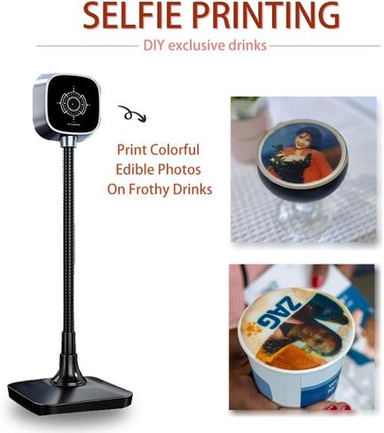 Coffee Latte Art Machine EB-FC1 Food-Grade Coffee Printer Customized Multi-Color Pictures Printing, DIY Personalized Decoration Cake Printer for Cafes Bars, Color FancyBox - Black in Saudi Arabia