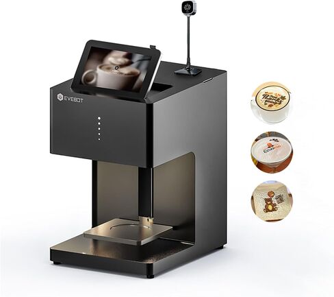 Coffee Latte Art Machine EB-FC1 Food-Grade Coffee Printer Customized Multi-Color Pictures Printing, DIY Personalized Decoration Cake Printer for Cafes Bars, Color FancyBox - Black in Saudi Arabia