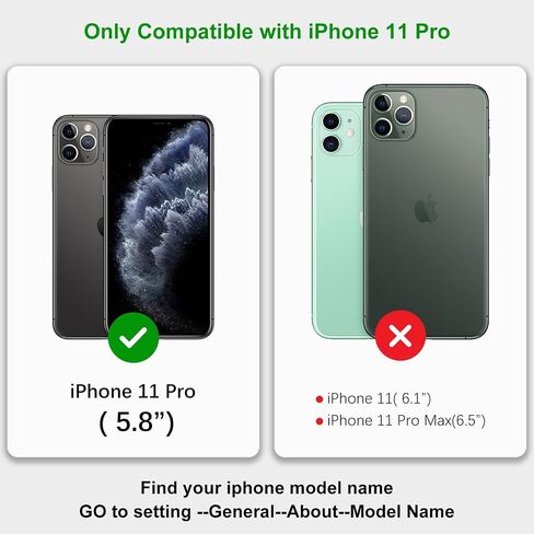 for iPhone 11 Pro Case with Card Holder,Phone Case for iPhone 11 Pro Case with Strap Crossbody Lanyard Stand Ring,iPhone 11 Pro Wallet Case for Women,Leather Zipper Pocket Case-Black in Saudi Arabia