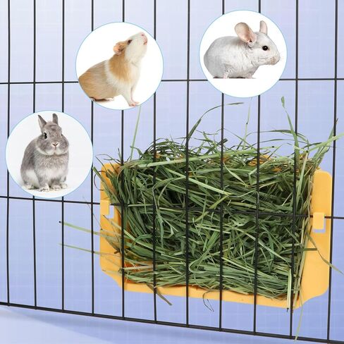 Hypeety Rabbit Hay Feeder Guinea Pig Hay Feeder Plastic Bunny Hay Feeder Automatic Hay Feeder Cage Accessories for Bunny Rabbit Guinea Pig Chinchillas Small Animals (Blue) in Saudi Arabia