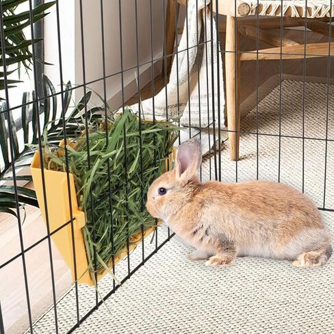 Hypeety Rabbit Hay Feeder Guinea Pig Hay Feeder Plastic Bunny Hay Feeder Automatic Hay Feeder Cage Accessories for Bunny Rabbit Guinea Pig Chinchillas Small Animals (Blue) in Saudi Arabia