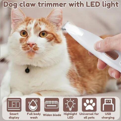 Pet MicroPrecision Trimmer, Paw Trimmer, Dog Clippers for Grooming, 2024 Newest Multifunctional Pet Hair Clippers Waterproof Rechargeable with LED Light, pet paw Trimmer for Paws Eyes Ears Face Rump in Saudi Arabia