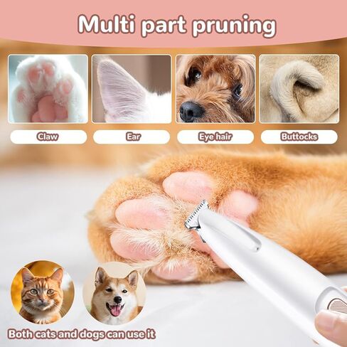 Pet MicroPrecision Trimmer, Paw Trimmer, Dog Clippers for Grooming, 2024 Newest Multifunctional Pet Hair Clippers Waterproof Rechargeable with LED Light, pet paw Trimmer for Paws Eyes Ears Face Rump in Saudi Arabia