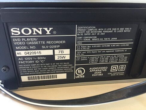 Sony DVD/VCR Progressive Scan Combo Player SLV-D281P (Renewed) in Saudi Arabia