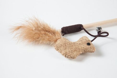 Cat Teaser Cat Kitten Toys Set Natural Sisal Wand Teasers with Mouse, Bell, Feather, Elastic String, and Sturdy Wood Rod in Saudi Arabia