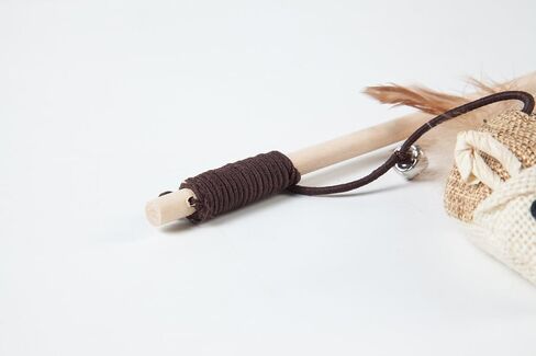 Cat Teaser Cat Kitten Toys Set Natural Sisal Wand Teasers with Mouse, Bell, Feather, Elastic String, and Sturdy Wood Rod in Saudi Arabia