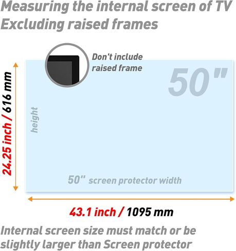 فيلم تلفزيون 50 بوصة مضاد للوهج، واقي شاشة مضاد للوهج 50 بوصة، سدادة وهج للتلفزيون، طبقة غير لامعة، ضوء أزرق، فيلم مضاد للخدش في الهواء الطلق in Kuwait