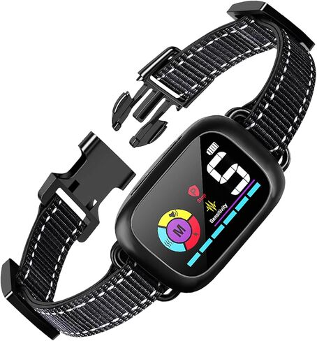 RiaaFri Bark Collar, Dog Bark Collar for Large Small and Medium Dogs, Smart Rechargeable Anti Barking Training Collar with 5 Adjustable Sensitivity, Beep Vibration, Harmless Shock (Black) in Saudi Arabia