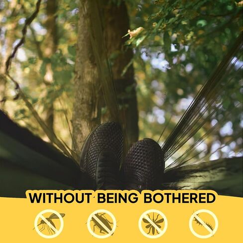 Camping Hammock with Net | 300kg Load Capacity,(300 x 200 cm) Breathable,Quick-Drying Parachute Nylon Travel Hammock | 2 x Premium Carabiners,4 x Slings Included | Outdoor Indoor Garden in Saudi Arabia