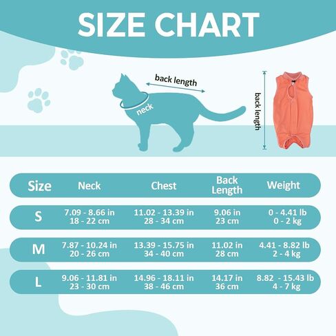 Avont Cat Recovery Suit - Kitten Onesie for Cats After Surgery in Kuwait