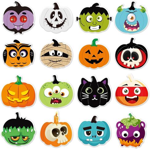 Whaline 2 Sheets Halloween Thick Gel Clings Cute Ghost Pumpkin Boo Window Gel Decals for Holiday Home Classroom Nursery Glass Decor in Kuwait