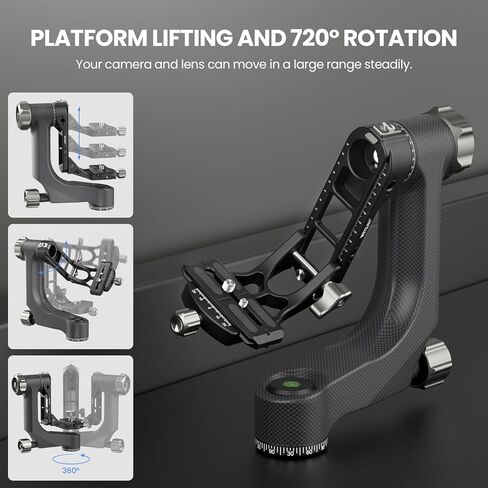 حامل ثلاثي القوائم احترافي من ألياف الكربون عالي التحمل مثبت انحراف لكاميرا DSLR تصوير بانورامي 360 درجة PH8 مع Arca Swiss 1/4 بوصة و3/8 بوصة لوحة QR أقصى تحميل 33 رطل/15 كجم in Kuwait