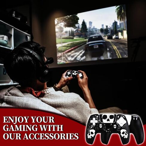 غطاء حماية من السيليكون من PlayRealm وملصق × 1 وعدم السقوط × 2 لوحدة تحكم PS5 (أزرق شبحي) in Saudi Arabia