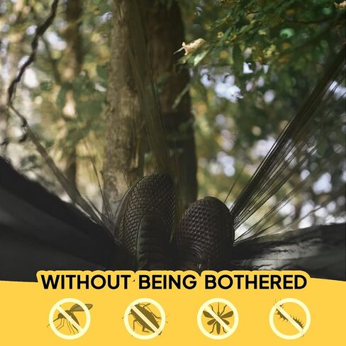 Camping Hammock with Net | 300kg Load Capacity,(300 x 200 cm) Breathable,Quick-Drying Parachute Nylon Travel Hammock | 2 x Premium Carabiners,4 x Slings Included | Outdoor Indoor Garden in Saudi Arabia