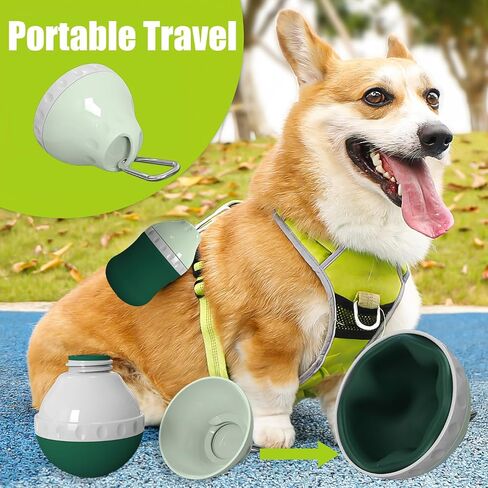 Dog Travel Water Bottle Detachable Bowl Leak Proof Portable ，Silicone Bottle Body，Collapsible and Suitable for Small Pets for Outdoor Walking, Hiking, Travel in Saudi Arabia