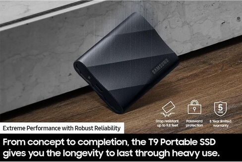 سامسونج MU-PG4T0B T9 4 تيرابايت SSD محمول، USB 3.2 Gen 2x2، أسود (عبوتان) in Saudi Arabia
