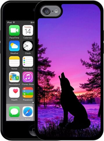SM Cases iPod Touch 7 Case, iPod Touch 6 Case, iPod Touch 5 Case - Wolf Printed Designer Soft Rubber TPU Protective Shockproof Back Phone Case/Cover for iPod Touch 7/6 / 5. in Saudi Arabia
