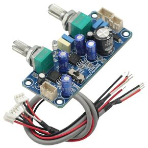 1pcs Low Pass Filter Bass Subwoofer Single Power DC 9-32V Pre-AMP Amplifier Board Dual Channel with Bass Volume Control