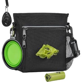 handrong Treat Pouches for Pet Training,6.5 Cups Dog Treat Pouch,Dog Training Treat Pouch with Poop Bag Dispenser,Dog Treat Bag,Dog Walking Bag,Dog Treat Bags Training Pouch with Poop Bag Bowl Clicker