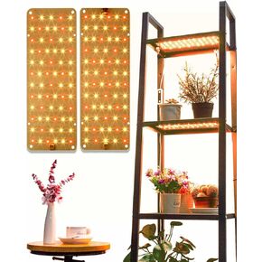 DOMMIA Grow Lights for Indoor Plants, 20W Full Spectrum Grow Light with Auto ON & Off Timer, 132 LEDs Sunlike Light for Hydroponics, Succulents & More, Easy to Assemble（2Pcs）