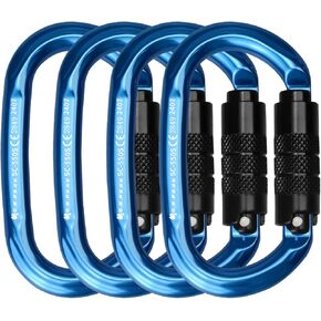 UIAA & CE 24kN Oval Climbing Screwgate Clip for Outdoor Activities, Stormproof, Hiking, Mountaineering, Climbing, Camping, Fishing, Hunting, Skiing, Snowshoeing in Kuwait