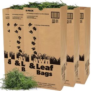 Duro Bags 21089 2-Ply Garbax Lawn and Leaf Bag, 50 lb, 16 in L x 12 in W x 35 in D, Paper, Kraft, (Pack of 5)