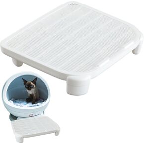 Cat Litter Ramp, Double Layered Litter Trapper for Cat Litter Box, Easy Cleaning Litter Step and Stair, Easy Entry for Elder Kitten Compatible with Various Models Self Cleaning Litter Box in Kuwait