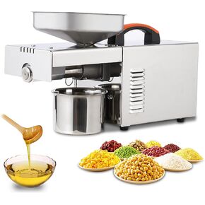 Garvee 900W Oil Press Machine, Automatic Cold& Hot Electric Oil Press Extractor, 340 Food Stainless Steel,Ideal for Pressing Peanut, Sesame Seeds, Walnut, Almond, Pumpkin, Rapeseed