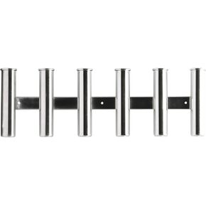 Amarine Made 6 Tube Stainless Steel Fishing Rod Rack Mirror Finish 316 Stainless Steel 6 Rod Rack