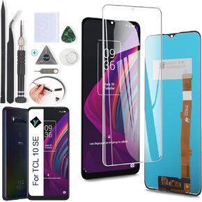 YWLRONG Display for TCL 10 SE T766H T766J T766U T766S LCD Screen Replacement Touch Display Digitizer Assembly for TCL 10 SE with Kit(Black)