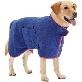 Super Absorbent Dog Bathrobe, Microfiber Dog Drying Coat Dog Bath Robe Towel for Small, Medium & Large Dogs, Quick Drying, Warm Keeping Dog Robes for After Bath Supplies