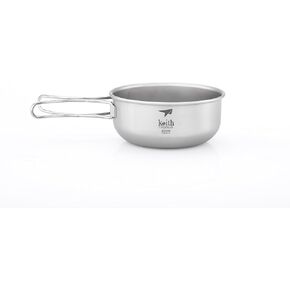 Keith Titanium Ti5323 Single-Wall Bowl with Folding Handle - 10.1 fl oz