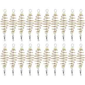 Fishing Bait Trap Olive Shape Spring Fishing Tackle Bait Cages 20Pcs, Solid Copper Alloy Carp Bait Holder Fishing Bait Cage, Fishing Bait Trap Cage Feeder Basket Holder Lure Feeder