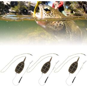 3Pcs Carp Fishing Inline Method Feeder,Fishing Inline Method Feeder Set for Efficient Bait Control Carp Fishing Equipment Fishing Accessories Tackles
