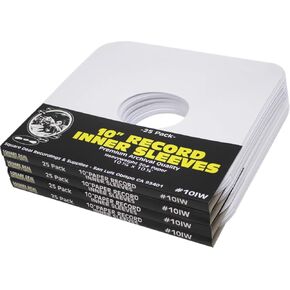 (100) Replacement Paper Inner Sleeves for 10" Vinyl Record Albums #10IW