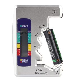 Battery Tester Checker Digital Universal Household Battery Checker Tester Small Volt Checker for All Battery C AAA D N 9V Button Cell Batteries