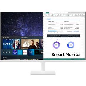 SAMSUNG 27" M50B Series FHD Smart Monitor w/Streaming TV, 4ms, 60Hz, HDMI, HDR10, Watch Netflix, YouTube and More, Slimfit Camera, IoT Hub, Mobile Connectivity, 2022, LS27BM502ENXGO, Black