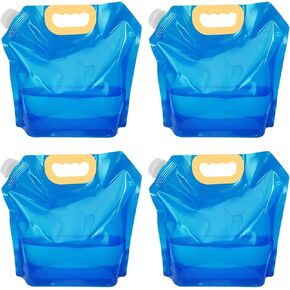 4PCS 2.6 Gallon Water Storage Containers Bag Collapsible Water Jug Water Storage Cube Protable Water Container Emergency Water Pouches No-Leak Freezable Plastic Water Bag for Camping Hiking
