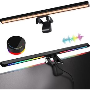 LED Monitor Light RGB Monitor Light Bar Backlight Wireless Controller Adjustable Brightness and Color Temperature for Desk Office Home Game