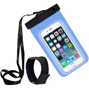 Universal Waterproof Phone Pouch w/Arm Band & Lanyard Armband Diving Beach Dry Bag Skiing Holder (1 pcs in Random Color)