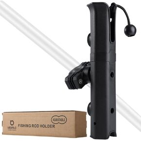 Adjustable Pole Mount Fishing Rod Holder for Bicycle, Fishing Chairs, Cart, Scooter, Motorcycle, ATV & Beach Car, Fishing Pole Holder Rack with Mount Clamp (1.6" Inner Diameter)