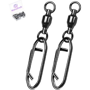 Ball Bearing Snap Swivels 25Pcs Fishing Clips Quick Change Connector Stainless Steel Terminal Tackle for Saltwater Freshwater Size 0# 1# 2# 3# 4# 5#