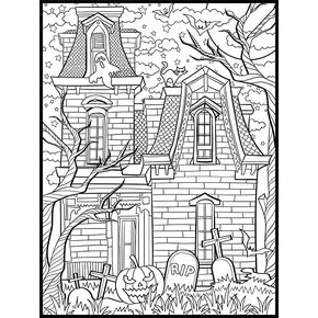 Giant Halloween Coloring Poster - Huge Haunted House Poster for Adults & Kids | Large Poster Wall Art | Giant Coloring Pages for Girls, Boys, Arts Crafts, Schools, Family