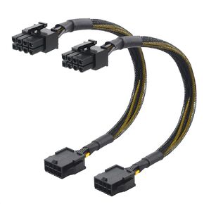 كابل ماترز 2 حزمة، كابل تمديد PCIe 8 دبوس، ذكر إلى أنثى، 10 بوصة، كابل تمديد طاقة GPU 8 دبوس/كابل تمديد طاقة PCIe لوحدة معالجة الرسومات