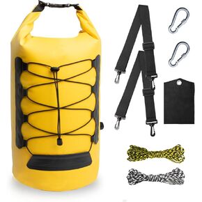 20L Bear Food Bag Hanging System, IPX 6 Grade Waterproof Leakproof Bear Bag Kit for Camping Hiking, Pulley System with Survival Ropes, Clips, Rock Pouch