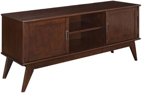SIMPLIHOME Draper SOLID HARDWOOD 60 Inch Wide Mid Century Modern Low TV Media Stand in Black for TVs up to 65 Inches, For the Living Room and Entertainment Center in Saudi Arabia