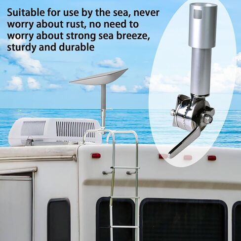 حامل Marine Starlink مع محول لليخوت والسفن والمركبات الترفيهية - مشبك أنبوب مثبت على سكة السقاطة، 316 من الفولاذ المقاوم للصدأ والألومنيوم، مجموعة تركيب Starlink، حامل هوائي بحري in Kuwait