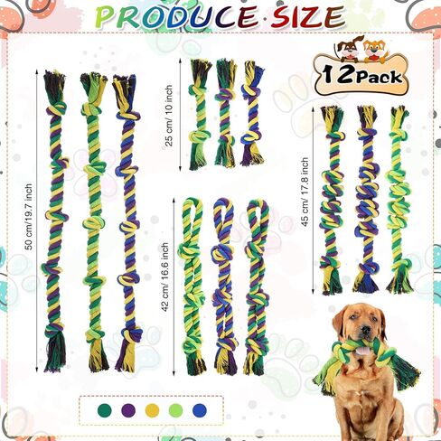 12 حزمة كبيرة من ألعاب مضغ الكلاب للمضغ العدواني للكلاب شديدة التحمل ألعاب حبل للكلاب من القطن الكبير لتنظيف أسنان الكلاب الكبيرة لتنظيف أسنان الكلاب من السلالات المتوسطة والكبيرة in Kuwait
