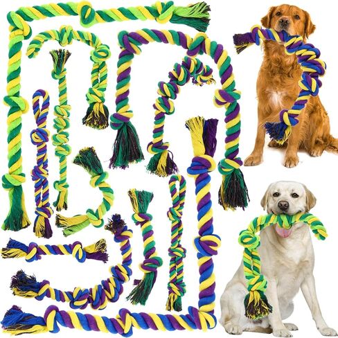 12 حزمة كبيرة من ألعاب مضغ الكلاب للمضغ العدواني للكلاب شديدة التحمل ألعاب حبل للكلاب من القطن الكبير لتنظيف أسنان الكلاب الكبيرة لتنظيف أسنان الكلاب من السلالات المتوسطة والكبيرة in Kuwait